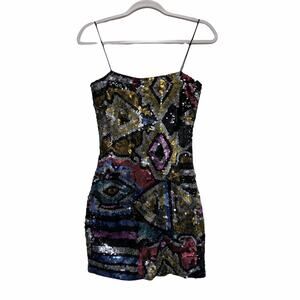 Mignon Womens Size XS Sequin Art Deco Party Mini Dress
